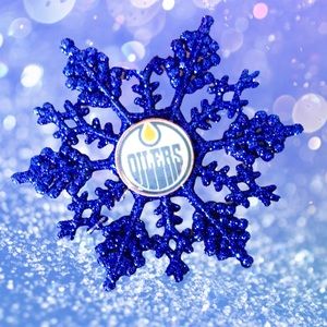 Edmonton OILERS Handmade Hockey Snowflake